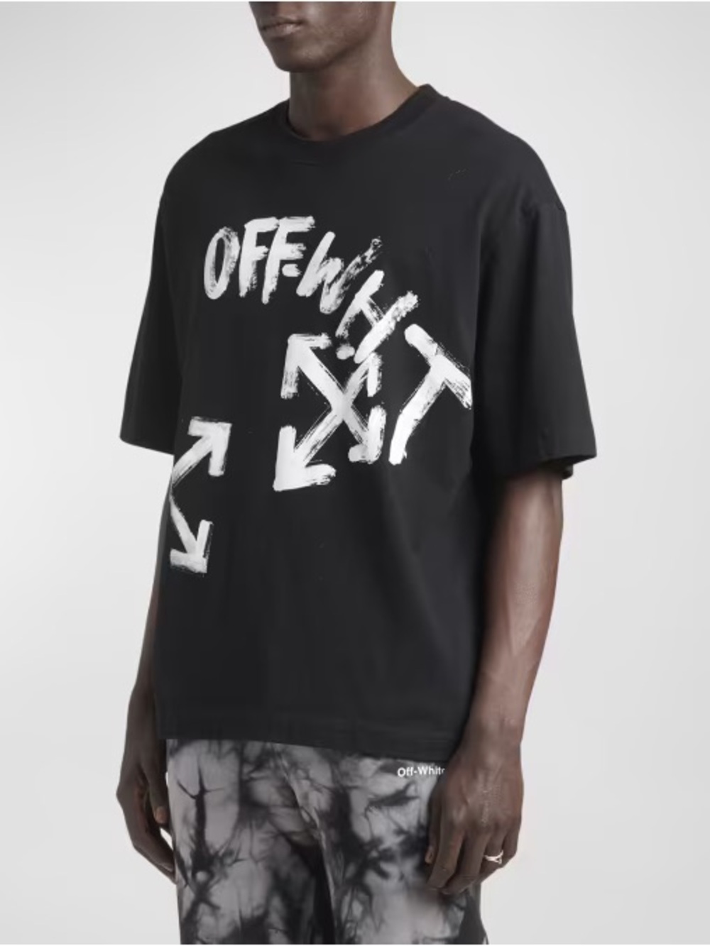 Off-White
Men's Paint Script Oversized Skate T-Shirt